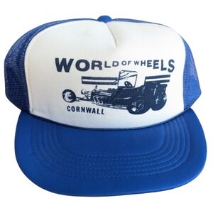 Vintage World Of Wheels Blue Men's Snapback Trucker Hat